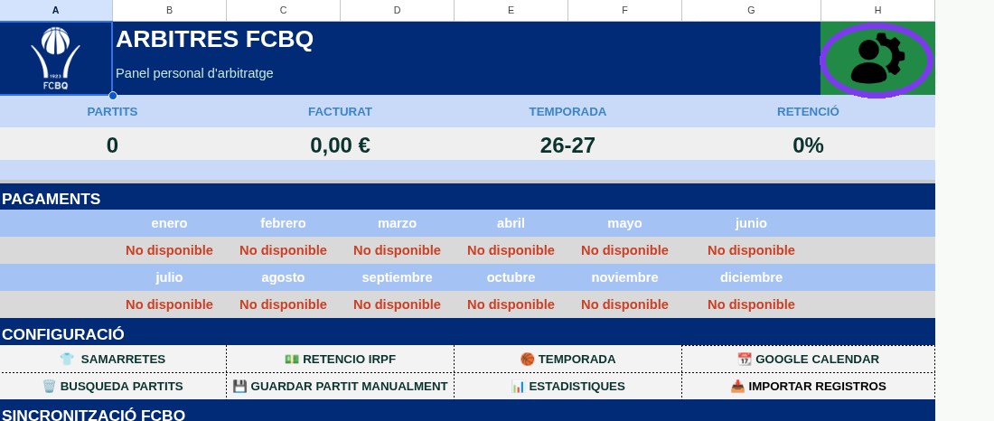 El botón de Inicio se pone verde cuando el acceso está configurado